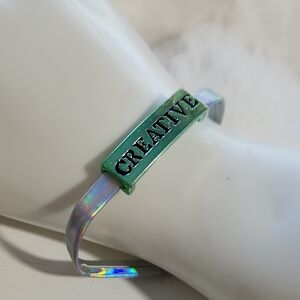 Green and Silver Holographic Creative Wearable Bracelet